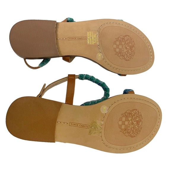 NEW Vince Camuto Raminta Sandals Flat Thong Braided Straps Velvet - Picture 6 of 8